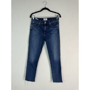 AGOLDE Sophie Mid Rise Skinny Size 28 Crop Ankle Raw Hem Jeans